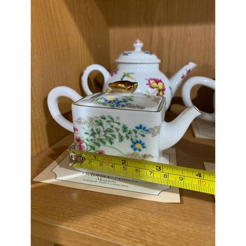 Franklin Mint Rare Porcelain Teapot Cottage French Country Minimalist Luxe 11 pc